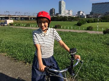 多摩川沿いでサイクリングしました。