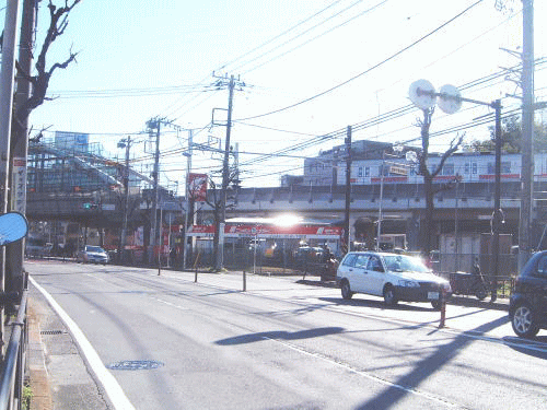 宮前平駅前測定局周辺の道路状況の写真