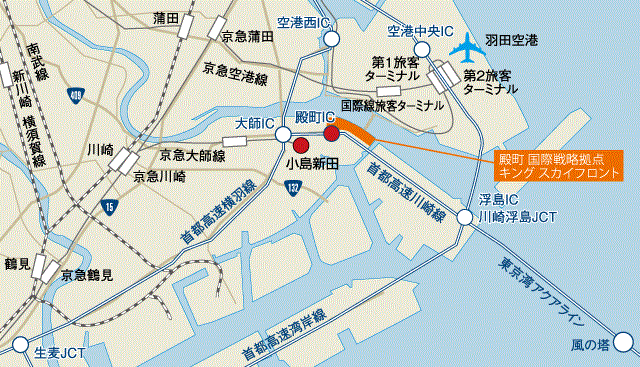 川崎市健康安全研究所の周辺地図です。