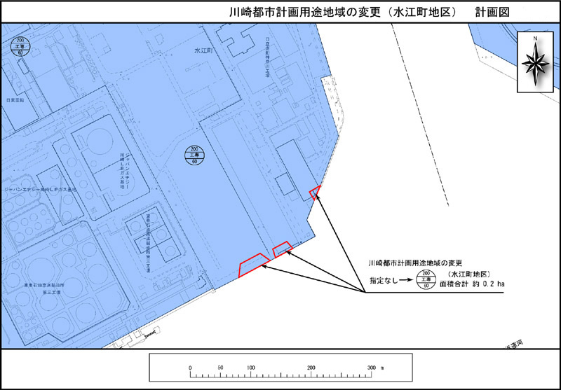 川崎都市計画用途地域の変更（水江町地区）計画図