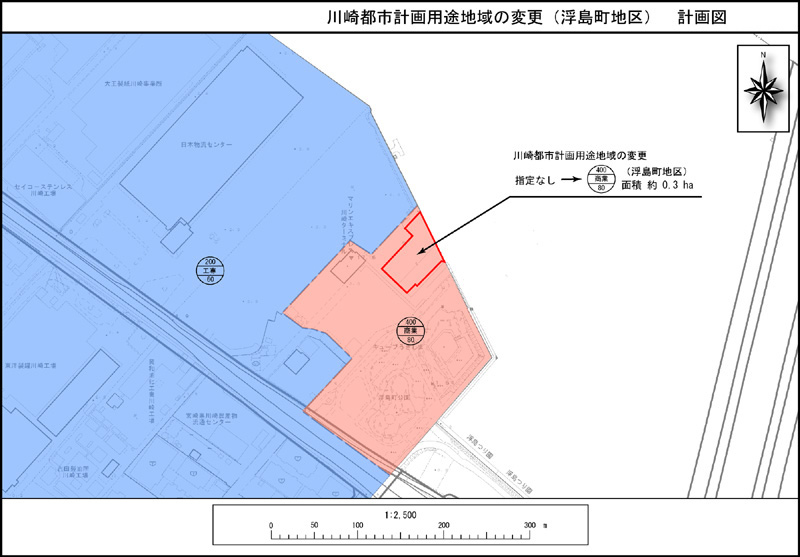 川崎都市計画用途地域の変更（浮島町地区）計画図