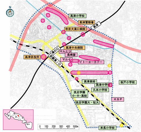 溝の口駅周辺地区地図