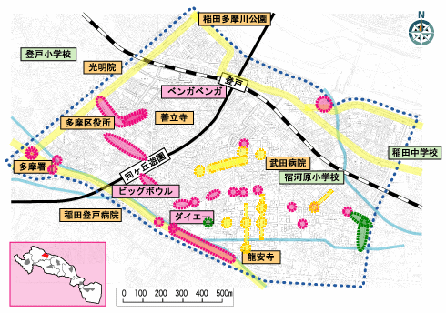 登戸駅周辺地区地図