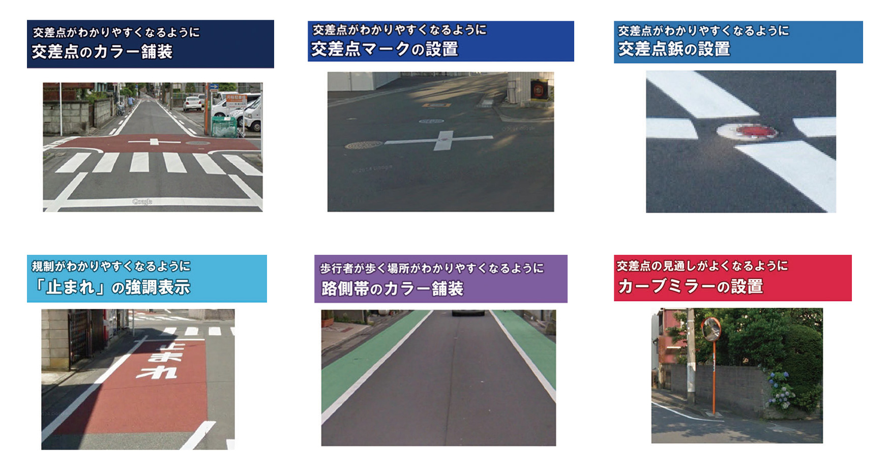安全対策の例：交差点のカラー舗装