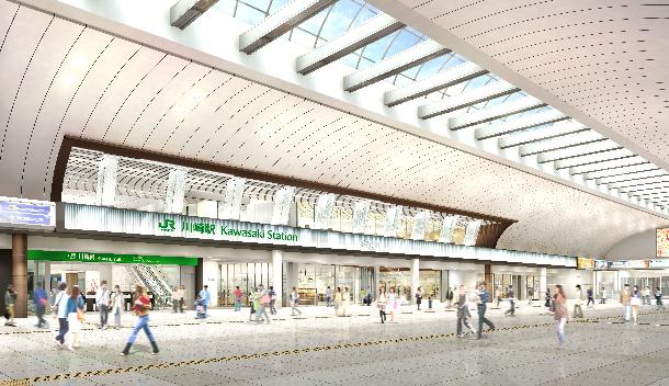 JR川崎駅北口自由通路の完成イメージ