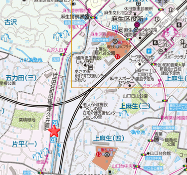 （4）麻生川の桜並木　地図