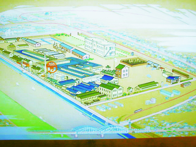 コロムビア川崎工場全景図