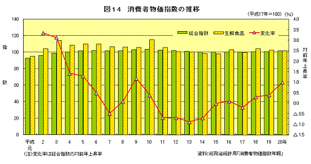 図14　消費者物価指数の推移