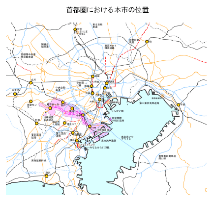 首都圏における本市の位置