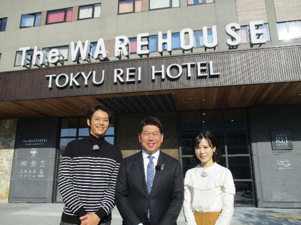 【写真】左からMC敦士、福田市長、田中アナウンサーが写っています
