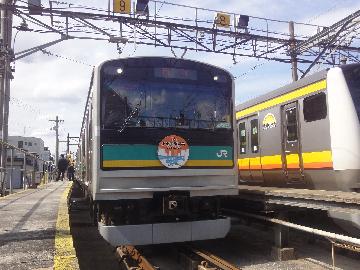 小田栄駅記念落成記念冒険号に小学生と一緒に乗車しました！