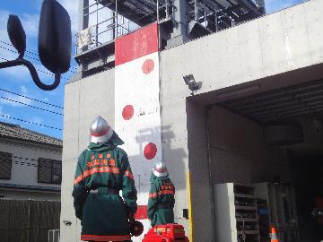 地域で活躍する消防団の方との合同訓練！