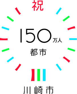 150万人都市川崎マーク