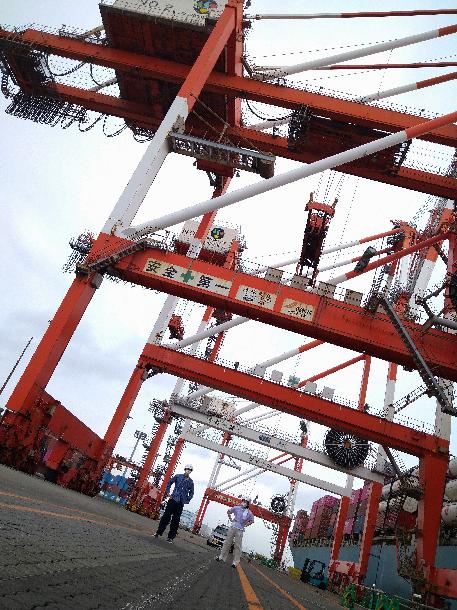 【写真】川崎港で船からコンテナを運ぶときに使うクレーンが写っています