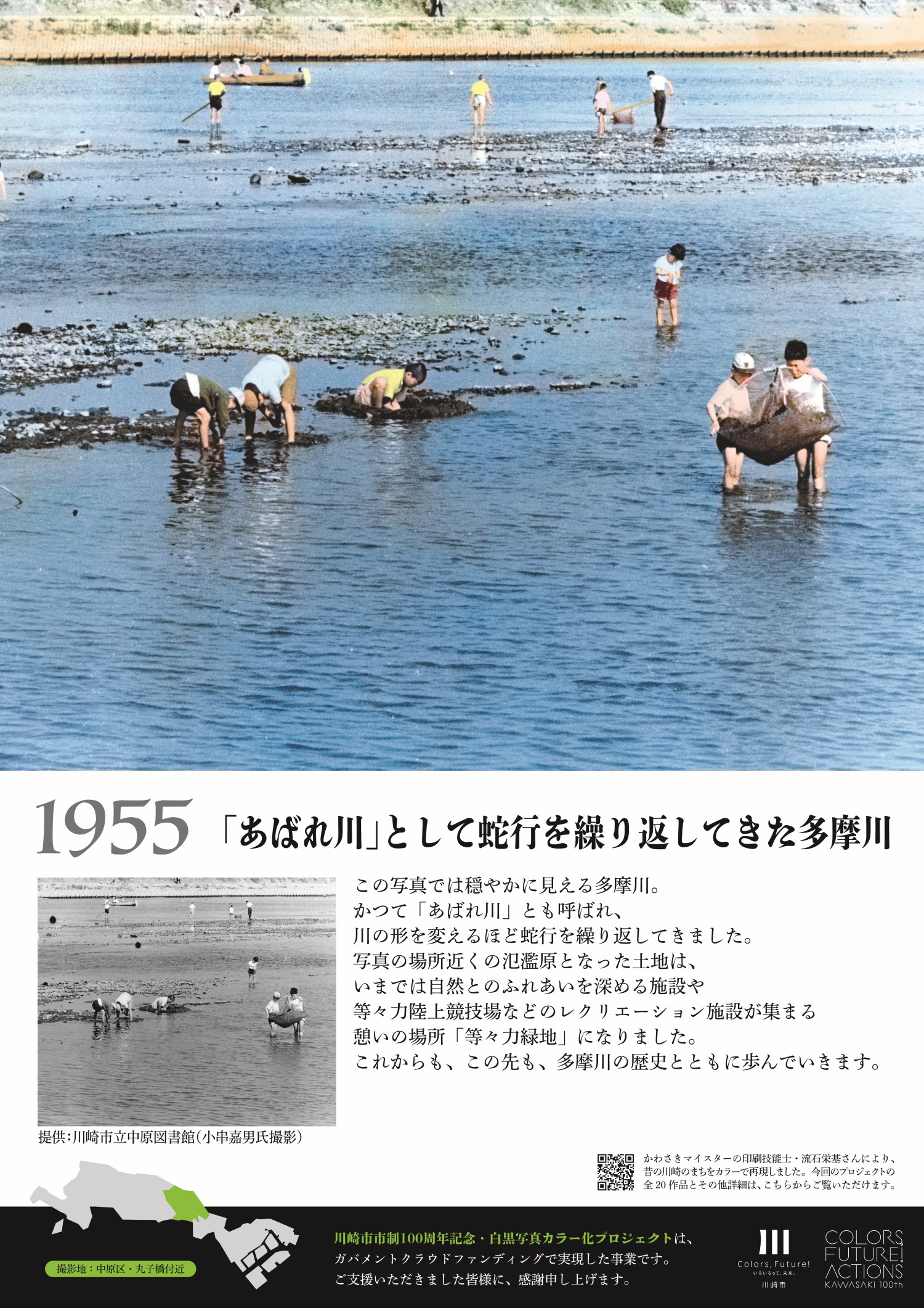 1955年多摩川のパネル