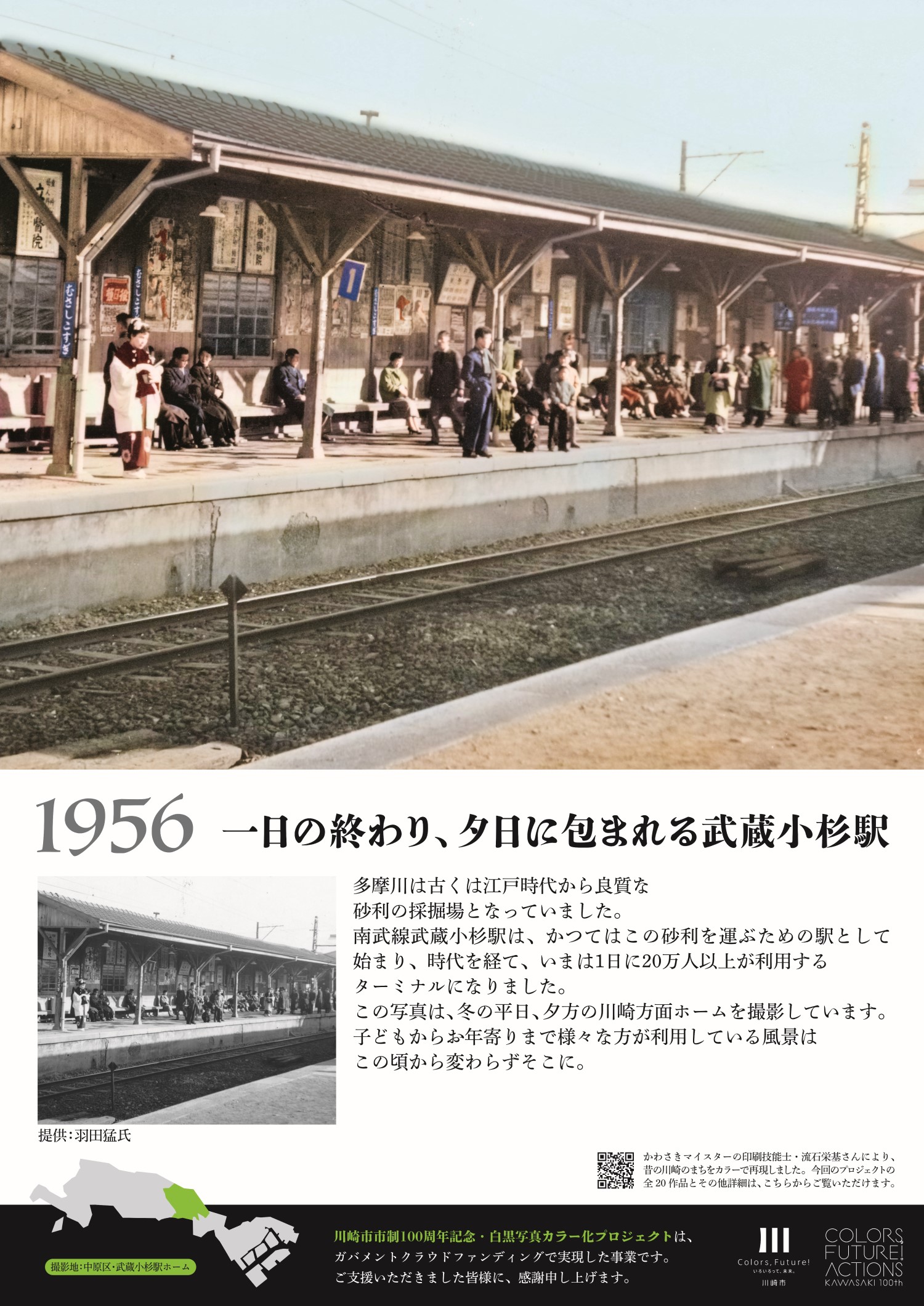 1956年武蔵小杉駅ホームのパネル