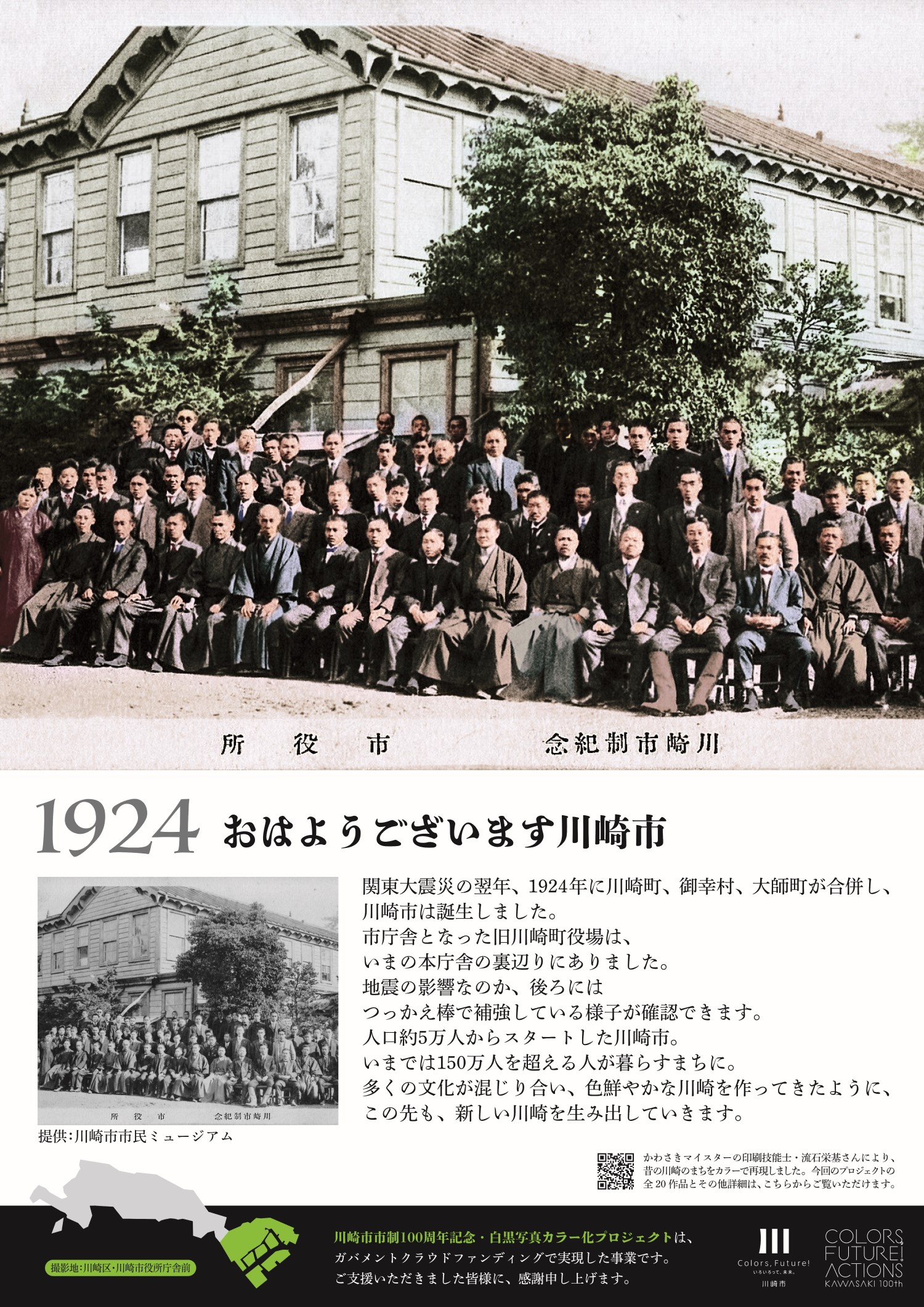 1924年旧川崎市役所本庁舎のパネル