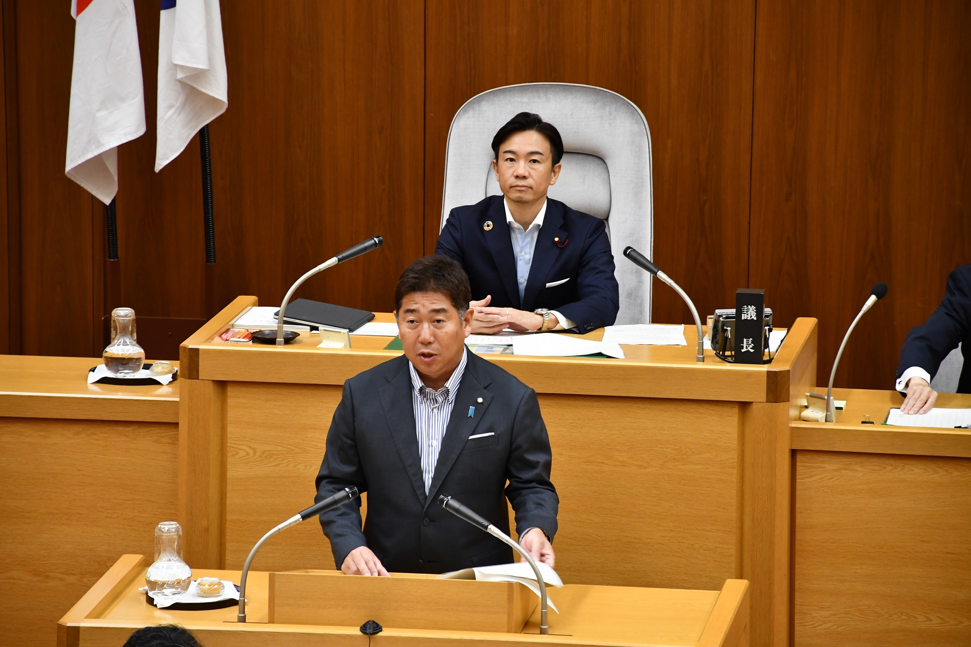 発言する市長