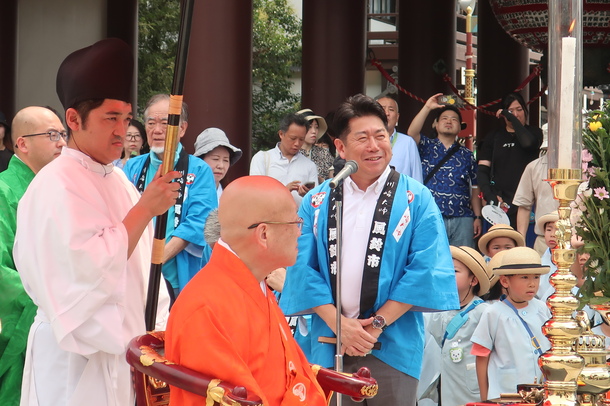 写真1：市長挨拶の様子
