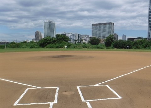多摩川緑地のグラウンド写真