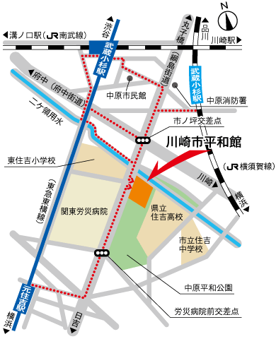 川崎市平和館の近辺の地図