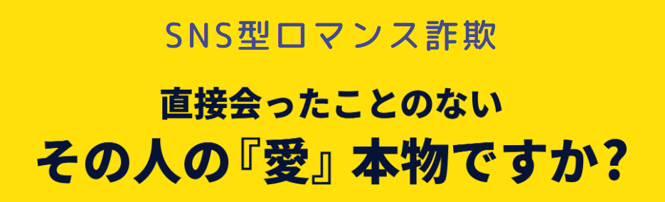SNS型ロマンス詐欺