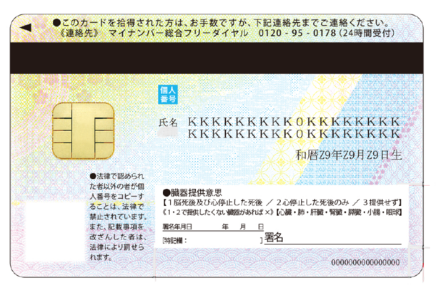 特定特別永住者証明書裏面イメージ