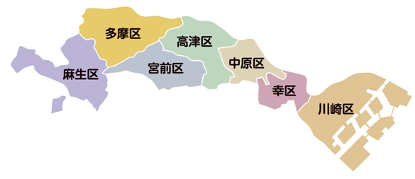 川崎市の地図