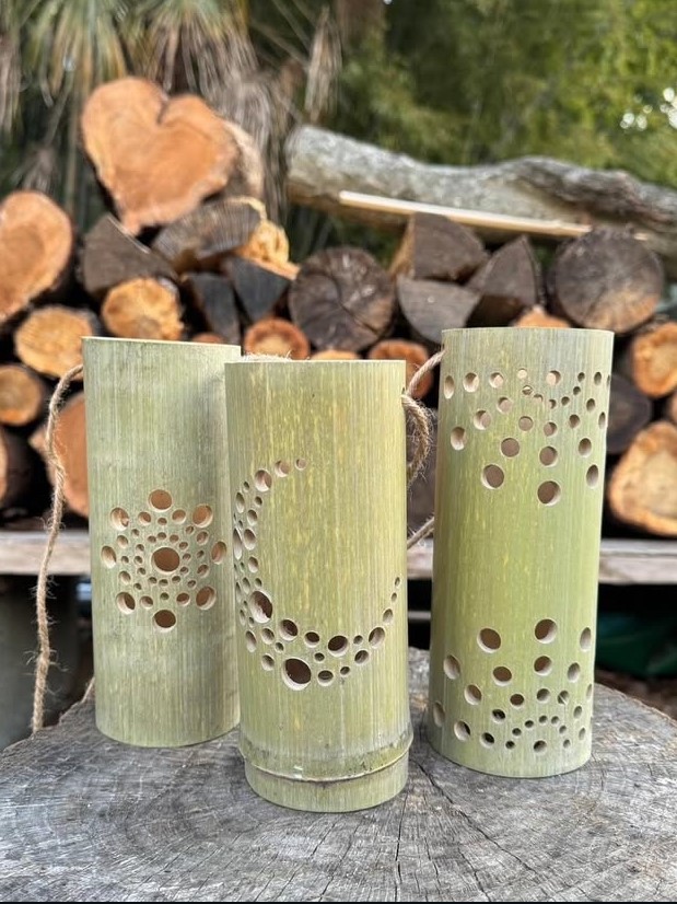 完成した竹灯籠