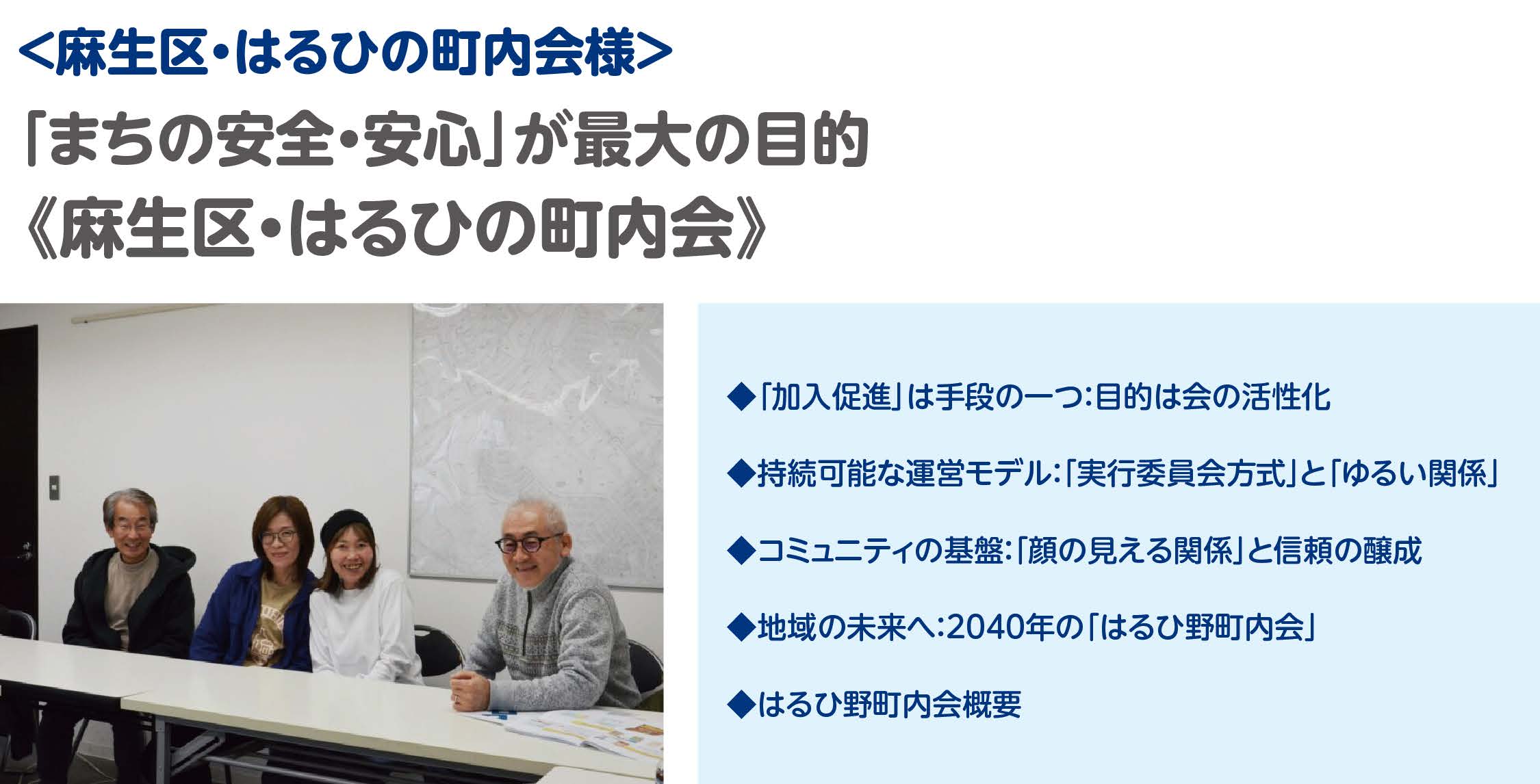 麻生区　はるひ野町内会のインタビュー