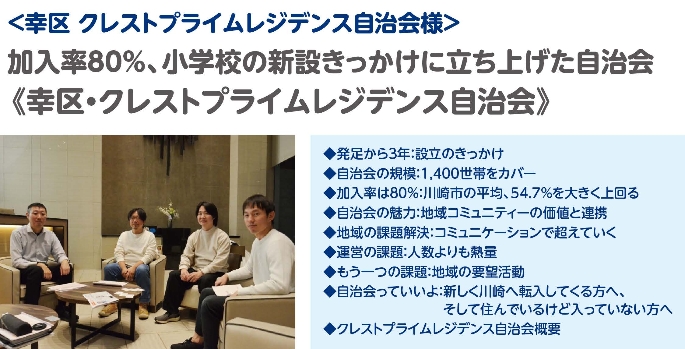 幸区　クレストプライムレジデンス自治会のインタビュー