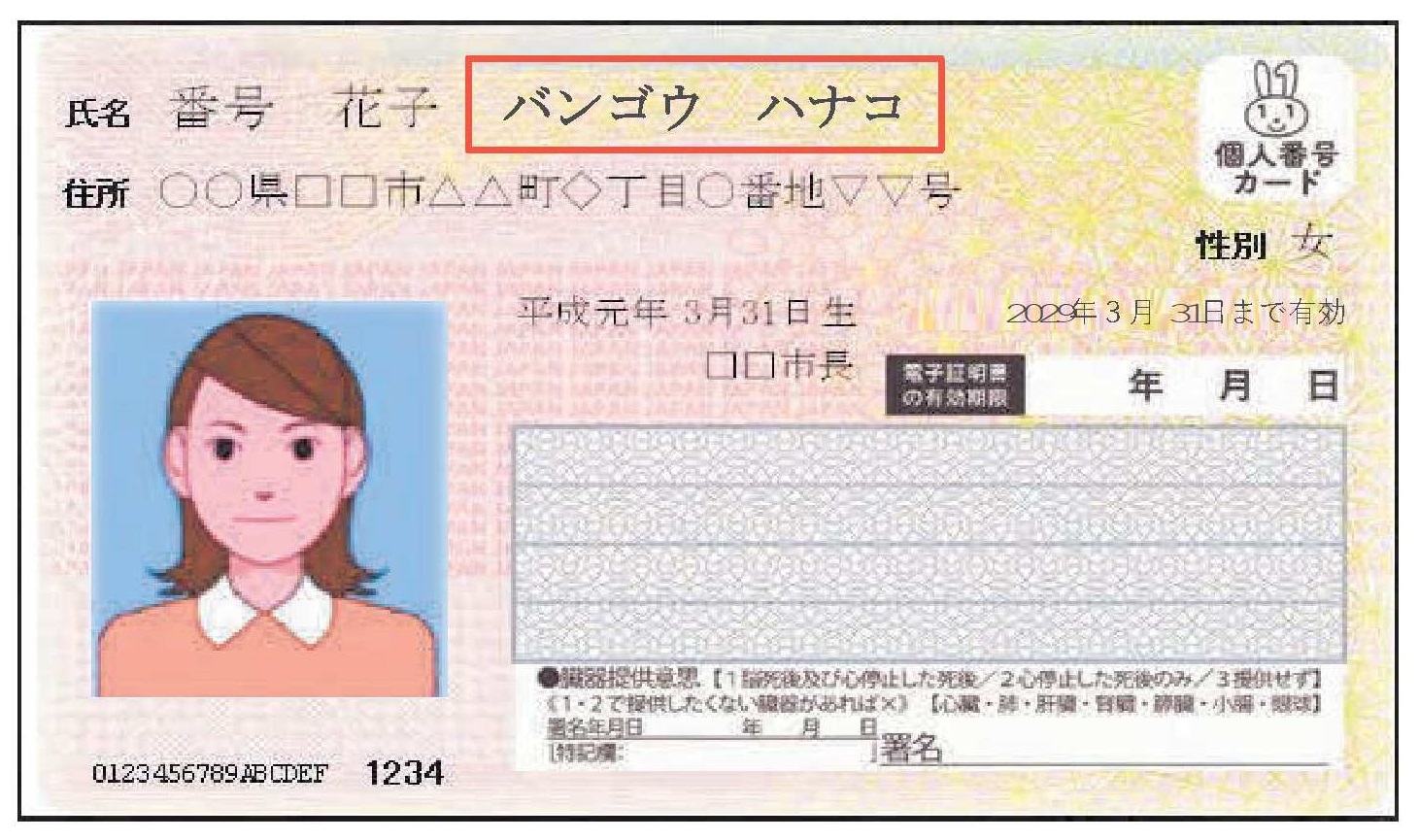 振り仮名が印刷されたカード