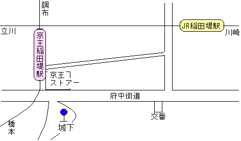 JR稲田堤駅・京王稲田堤駅周辺図