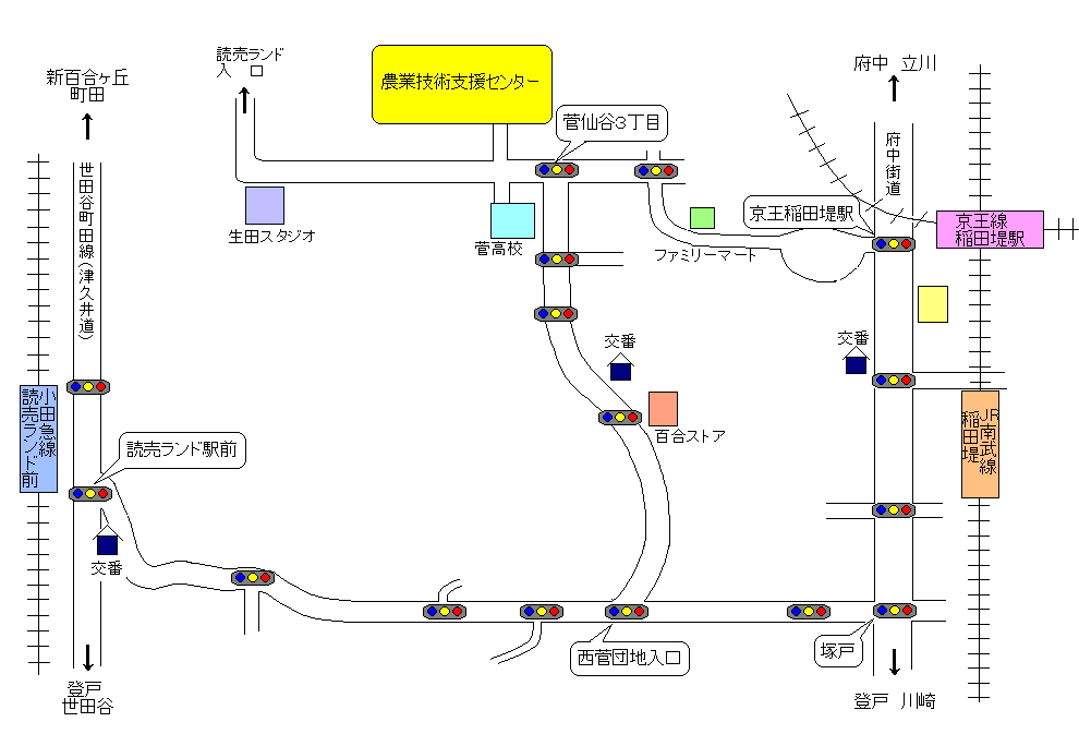 農業技術支援センター周辺地図