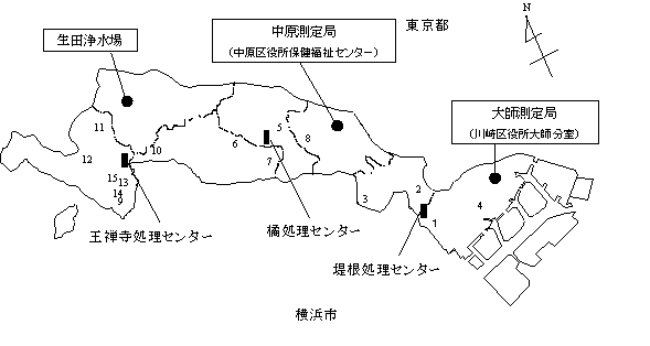 大気調査地点の図