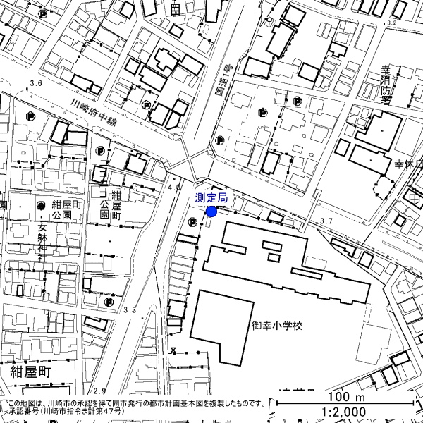 遠藤町測定局周辺地図