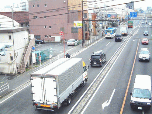 遠藤町測定局周辺の道路状況の写真