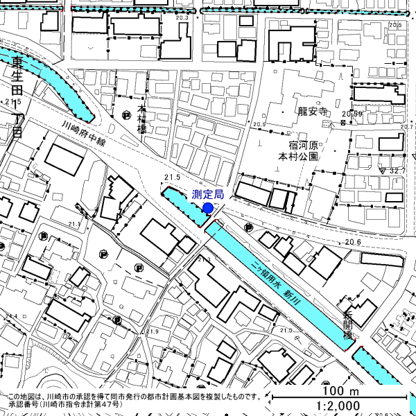 本村橋測定局周辺地図
