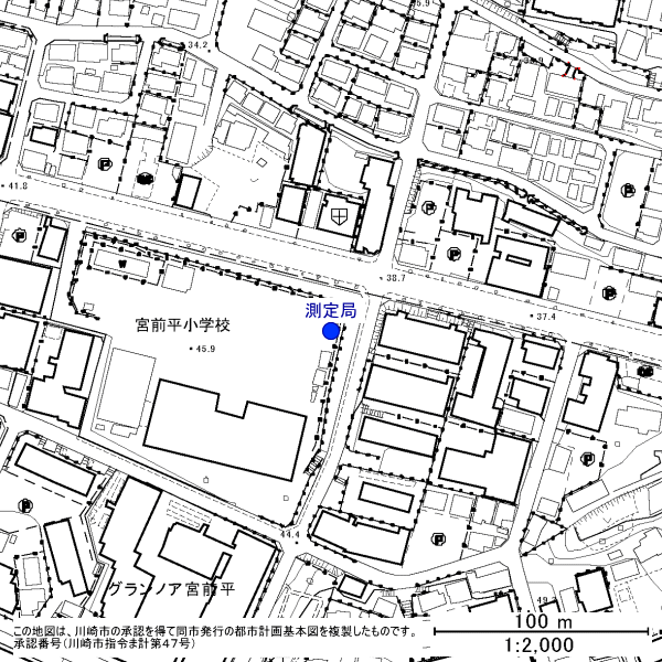 宮前測定局周辺地図