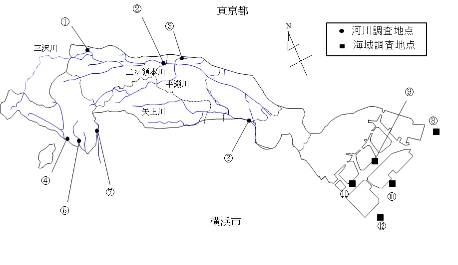 水質調査地点の図