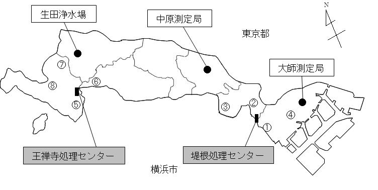 大気調査地点の図