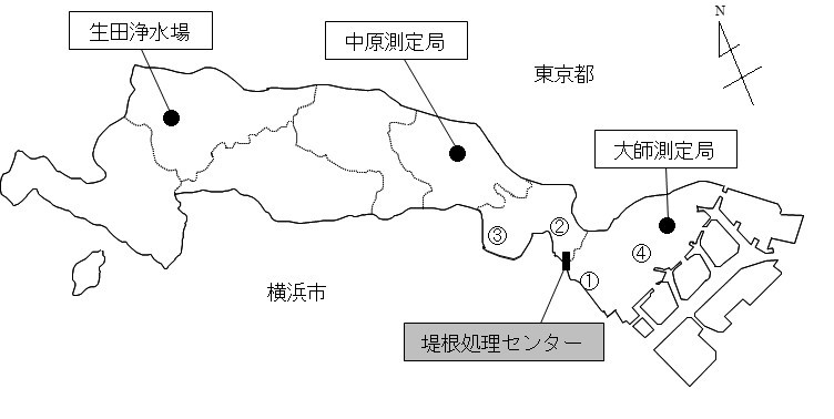 大気調査地点の図