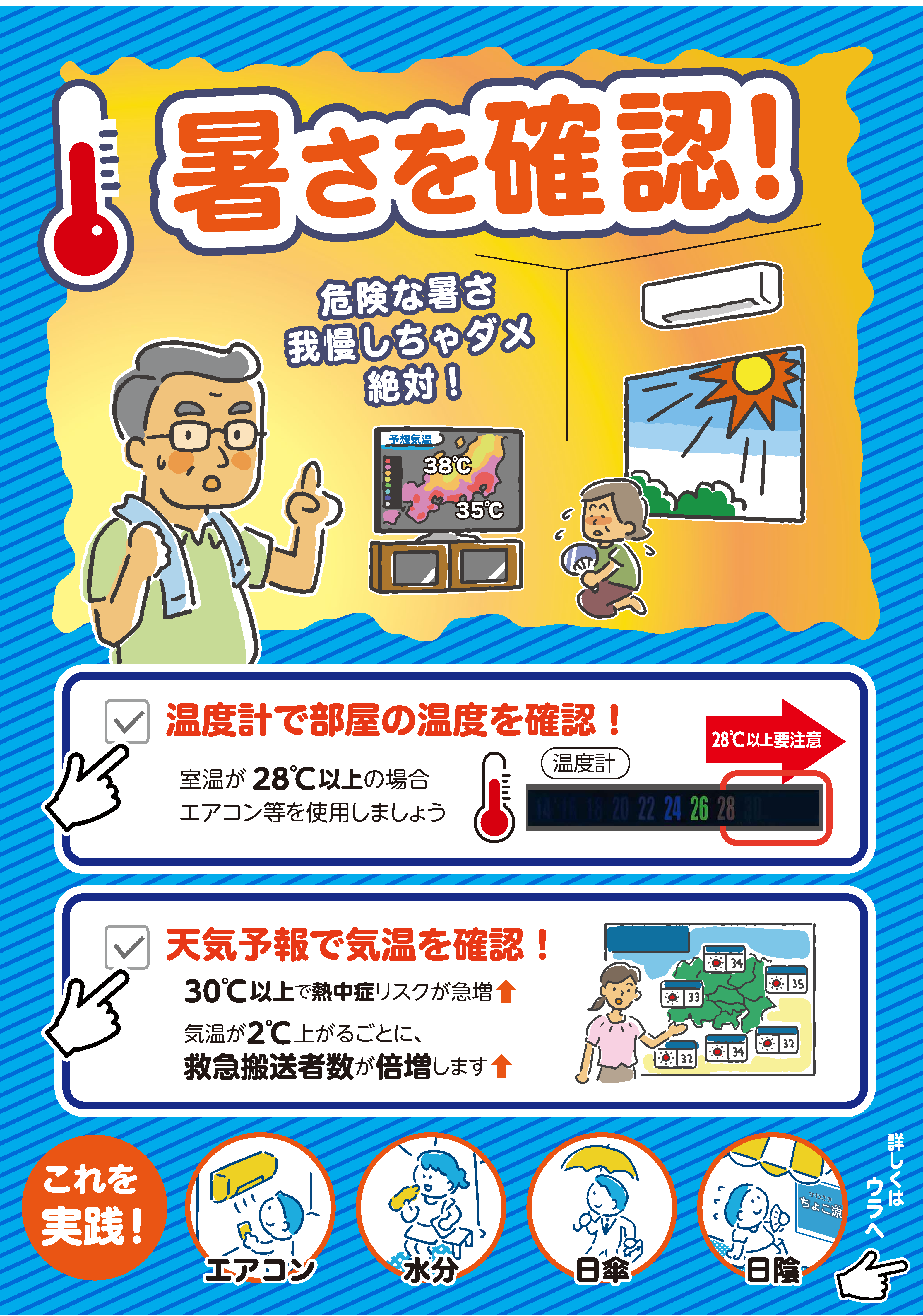 2025熱中症予防啓発リーフレット「暑さを確認」