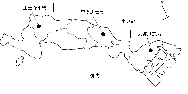 大気調査地点の図