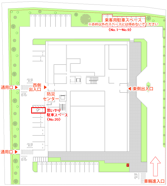 駐車場のご案内図です。