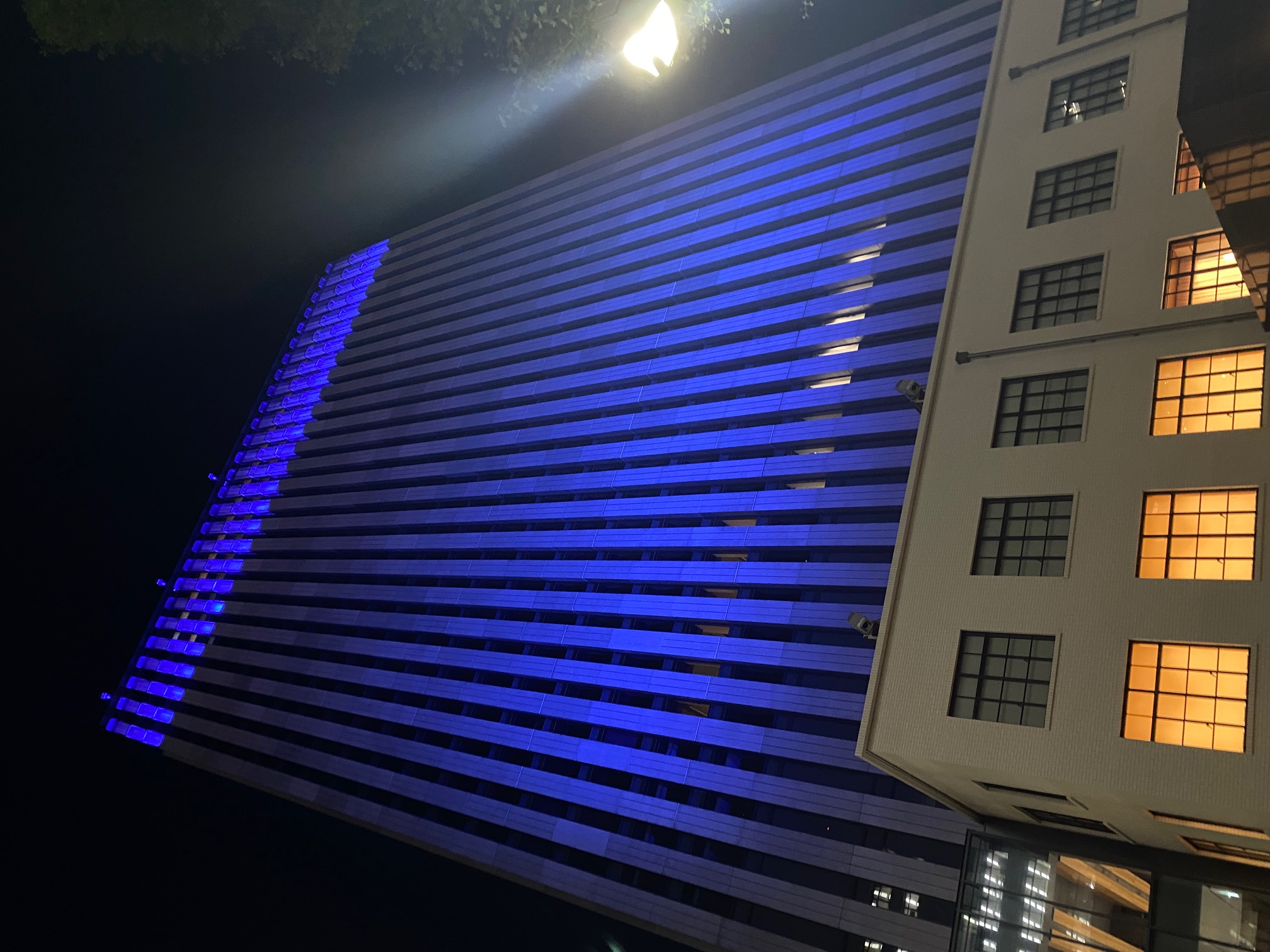 川崎市役所本庁舎のライトアップ