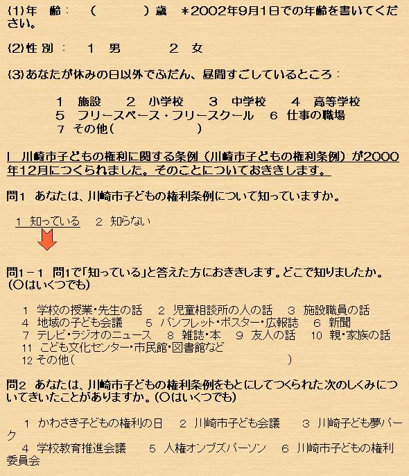 児童養護施設等に入所している子ども調査票