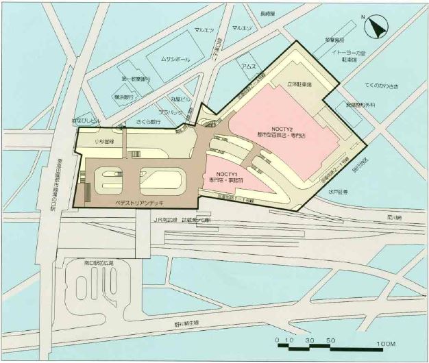 溝口駅北口地区整備図