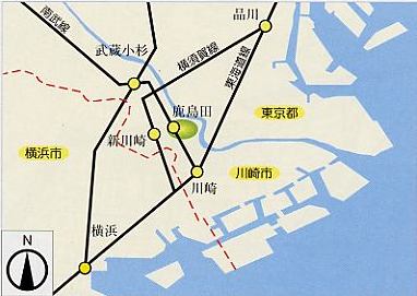 川崎下平間周辺地区の位置図