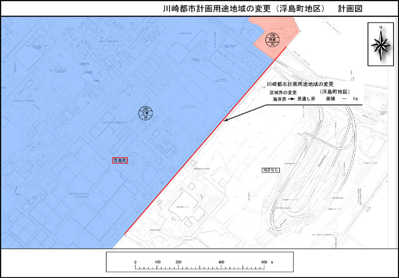 川崎都市計画用途地域の変更（浮島町地区）計画図
